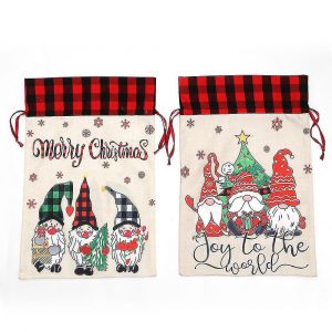 2 Pack de No&euml;l en Toile de Sac de Sacs avec Cordon de serrage D, Cadeau de No&euml;l Sachet de Bonbons Sachet Goody Traiter Po - Neuf