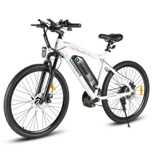 V&eacute;lo &Eacute;lectrique 26 Pouces Samebike Sy26-Ii 500w 32km/H Shimano 21 36v 13ah Endurance 40-80km - Blanc - Neuf