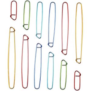 Mevronisshop-12 Pcs Arr&ecirc;te Mailles &Agrave; Tricoter,6 Tailles Aluminium Aiguilles &Agrave; Tricoter Crochet,Epingles &Agrave; Nourrice M&eacute;tal Color&eacute; Pour Artisanat &Agrave; Tricoter Bricolage,Couleur Al&eacute;atoire - Neuf
