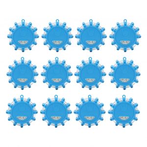 Lot De 12 Feux De Detresse A Led, 9 Modes, Etanches, Magnetiques, 12 V, Pour Voiture Et Velo, Bleu - Neuf