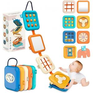 KAJGL-Bébé Busy Board 8 En 1 Jouets Montessori,Cube D'Activité Pour Bébé 1 2 3 Ans,Jouets De Voyage En Avion Pour Enfants,Jouets D'Apprentissage Du Développement Éducatif,Pour Enfants 1-3 Ans - Neuf
