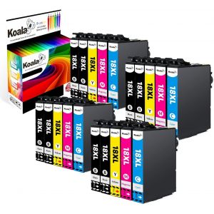 Cartouche d'Encre Compatible Pour Epson 18Xl T1811-T1814 Pour Expression Home Xp-102 Xp-202 Xp-305 Xp-405 Xp-205 Xp-302 Xp-402 Xp-415 Xp-412 Xp-315 Xp-312 (8 Noir, 4 Cyan, 4 Magenta, 4 Jaune) - Neuf