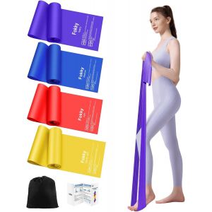 Elastique Musculation 2m,[Lot De 4] &Eacute;lastique Musculation 4 Niveaux,Bande Elastique Musculation Pour Sport,Pilates,Yoga,Musculation,Elastique Musculation Traction Homme & Femm.[K1177] - Neuf