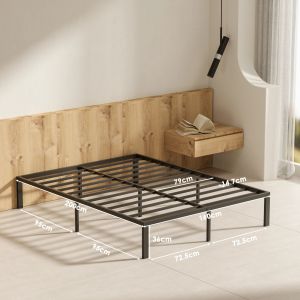 Ensemble Matelas en Mousse+ Cadre de lit en m&eacute;tal 160x200cm, Epaisseur du Matelas 18cm - Neuf