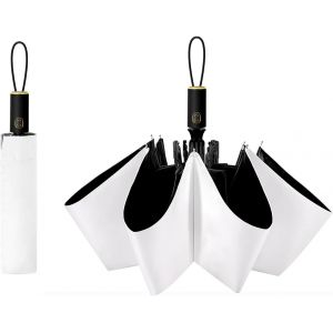 UV Sun Umbrella Compact Folding Travel Umbrella Auto Open and Close for Windproof, Rainproof & 99.9% UV Protection Parasol with Black Anti-UV Coating - Neuf