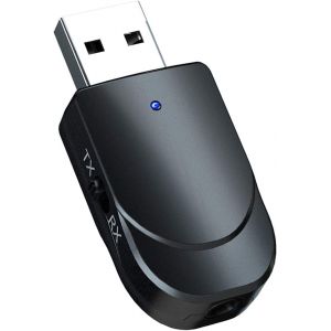 Adaptateur Bluetooth,Emetteur Et Récepteur Bluetooth 5.0 Pour Système Audio,Avec Câble Audio Numérique 3,5 Mm,Pour Tv/Haut-Parleurs/Voiture/Voyage En Avion - Neuf