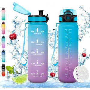 Shiba-Bouteille D'eau, Gourde 500ml/1l/1.5l, Sans Bpa, Étanche & Réutilisable, Bouteille D'eau Avec Marqueur De Temps Et Filtre, C[6 - Neuf