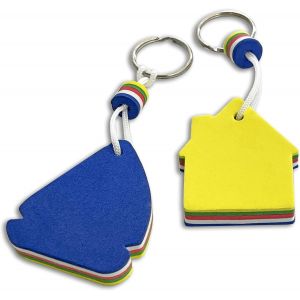 Kal-2 Porte-Cl&eacute;s Galleggainate Multicouche Avec Anneau. Id&eacute;al Pour La Piscine, La Plage, Le Cano&euml; Nautical Boating, Noir - Jaune, Taille Unique - Neuf