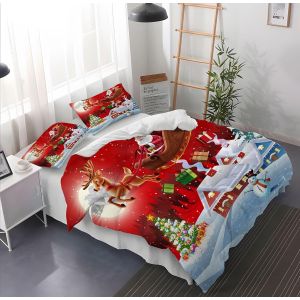 Sjzg-Housse De Couette Football Parure De Lit Enfants Housse De Couette En Microfibre Avec 2 Taies D'oreiller 65 X 65 Cm (Rouge1, 220&times;240) - Neuf