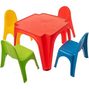 Ulteronixshop-Mandelli Table Pique-Nique 4 Amis, Unisexe, 56 X 56 X 40 Cm, Rouge - Neuf