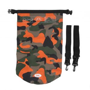 Sac Etanche 20 L En Pvc, Camouflage, Anti-Usure, Leger, Bandouliere, Sac De Rangement Sec Pour Plage, Camping, Randonnee - Neuf