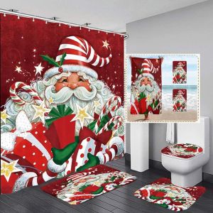 Ensembles de rideaux de douche avec tapis et serviettes, housse d'abattant de toilette, - Neuf