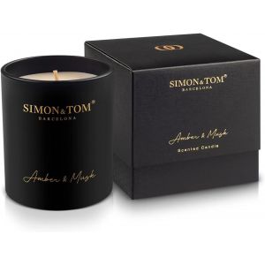 Simon&Tom Bougie Parfumée - Vanille - Cire de Soja Bio Naturelle - Longue durée jusqu¿à 100 heures de combustion - Bougie Décorative en Pot de céramique - Aromatique - Cadeau pour la maison - Neuf