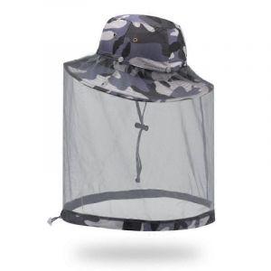 Evago Moustiquaire Chapeau De Soleil Avec Couvre-Cou Pour Le Visage Pour Hommes Et Femmes-Camouflage Gris - Neuf