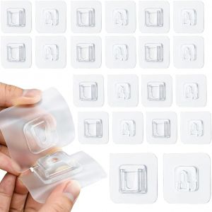 MEVRONISSHOP-Crochets adhésifs 20 paires Set Transparent¿Support adhésif, pas besoin de percer, crochets muraux double face autocollants¿amovibles, adaptés à la cuisine, la salle de bain, le salon - Neuf