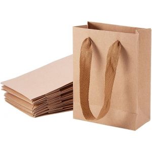 Tianyi-10 Pcs Petit Sac En Papier Kraft Marron G&acirc;terie Sac Cadeau Sacs De Transporteur Avec Poign&eacute;es 16 X 12cm Pour Anniversaire, Mariage, Tea Party Et C&eacute;l&eacute;brations De F&ecirc;te - Neuf
