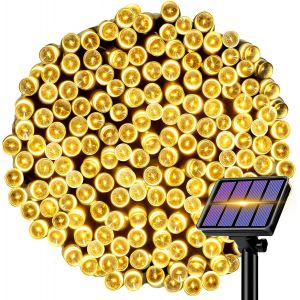 KAL-Guirlande Solaire Exterieur [Lot De 2] 24M 240Led Guirlande Lumineuse Exterieure, 8 Modes Étanche Lumière Solaire Pour Jardin Mariage Terrasse Cour Maison Noël Fête Party Décoration Blanc Chaud - Neuf