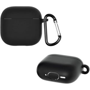 &Eacute;tui pour AirPods 4, &Eacute;tui en Silicone Souple, avec Clip en Forme de D, &Eacute;tui de Protection pour AirPods 4-Noir - Neuf