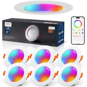 Subzonal-Spot Led Encastrable Dimmable Alexa, 7w Rgb Smart Bluetooth Plafond Encastr&eacute; Multicouleurs 2700k-6000k 660 Lumen, Connect&eacute; Pour De Nombreuses Sc&egrave;nes, Contr&ocirc;le App - Neuf