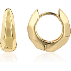 Tianyi-Boucles D'oreilles En Argent 925 Femmes, Petites Boucles D'oreilles Créoles Hypoallergéniques Mini Boucles D'oreilles Épaisses Petites Boucles D'oreilles Huggie Petites Larges Créoles - Neuf