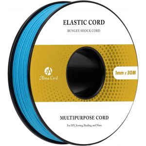 Tianyi-Fils Elastique 1mm X 30m Cordon Elastique Rond Corde Elastique Sandow Elastique Ficelle Pour Bracelet, Masques, Collier, Bijoux, Chapeau, Camping - Bleu - Neuf