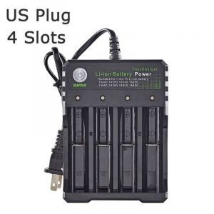 Chargeur De Batterie Li-Ion 18650,4 Emplacements Ac 110v 220v Eu/Us,Double Pour Charge 18650,3.7v 4.2v,Charge Rechargeable Pour 18500--Us 4 Ports - Neuf