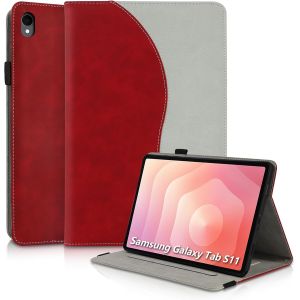 LORANKA-Coque pour Galaxy Tab S11 2025 11 Pouces SM-X730 SM-X736 SM-X736B &Eacute;tui en Cuir PU &agrave; Rabat avec Support Fonction Housse de Protection Ultra Fin avec Porte-Pencil pour Galaxy Tab S11 Rouge - Neuf
