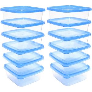 CHECARZHN--NO1-10 Boîtes 600Ml Congélation Boite Repas Sans Bpa Boîtes À Déjeuner Empilables Congélateur Avec Couvercle De Préparation De Repas Stockage, Micro-Ondes, Congélateur, Passe Au Lave-Vaiss - Neuf