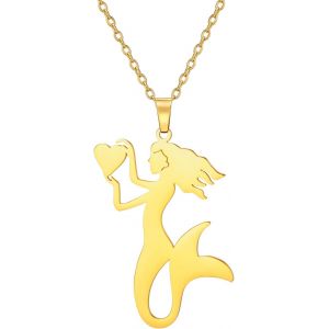 Kal-Fashion Sirène Collier Bijoux Pour Femmes Pendentif Sirène Collier D'été Sur Le Thème De La Plage Collier Sirène Aimant Bijoux Sirène - Neuf