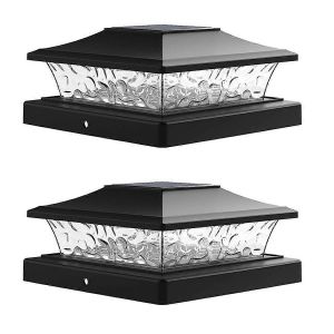 Solar Post Cap Lights Extérieur Clôture De Pont Lampe De Poteau 2pack - Neuf