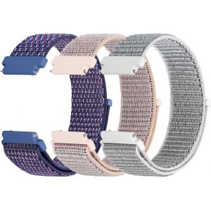 Kal-Lot De 3 Bracelets De Montre En Nylon Respirants, Doux Et Confortables Pour Hommes Et Femmes De 18 Mm, 19 Mm, 20 Mm, 22 Mm Et 24 Mm - Neuf
