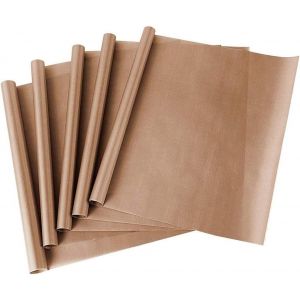 Loc-Lot De 5 Feuilles De T&eacute;flon Pour La Cuisson, R&eacute;utilisable Papier Cuisson, Feuilles De T&eacute;flon Ptfe, Pour Four Presse &Agrave; Chaud Anti Adh&eacute;sives 40 X 60 Cm Tapis Artisanal R&eacute;sistant &Agrave; La Chaleur - Neuf