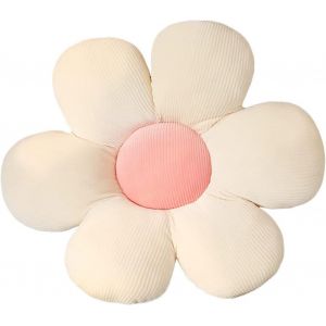 Cauc-Coussin De Sol, En Peluche, Tatami En Forme De Fleur, Coussin D'assise Confortable, Pour La Décoration De La Chambre D'enfant, De La Maison Et Du Canapé, 40 X 40 Cm, Blanc Et Rose - Neuf