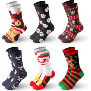 Jgd-Lot De 6 Paires De Chaussettes De No&euml;l Pour Homme Et Femme - Chaudes Et Douces - Cadeau D'anniversaire - Neuf