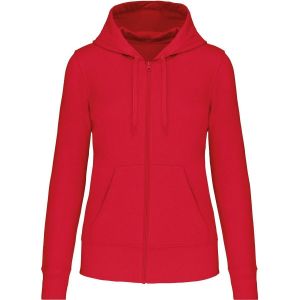 Sweat &Agrave; Capuche Zipp&eacute; &Eacute;coresponsable - Femme - K4031 - Rouge - Neuf