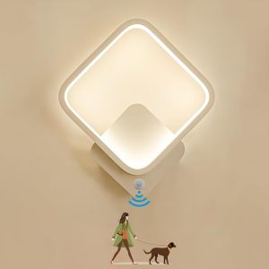 Applique Murale Led Avec Détecteur De Mouvement Lampe Murale Intérieur Moderne Aluminium Blanche Éclairage Mural Pour Escalier Couloir Balcon Garage Chambre Salon Luminaire,Blanche C 3000K/18W - Neuf
