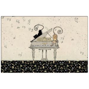 Set De Table Chats Sur Piano Collection Bug Art - Neuf