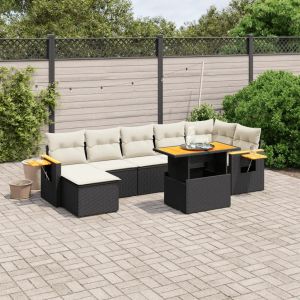 Prolenta Premium - Salon De Jardin 8 Pcs Avec Coussins Noir R&eacute;sine Tress&eacute;e - Neuf
