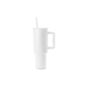 Gobelet Isotherme En Acier Inoxydable De 1,2 L (40 Oz) Avec Paille Et Couvercle - Blanc - Neuf