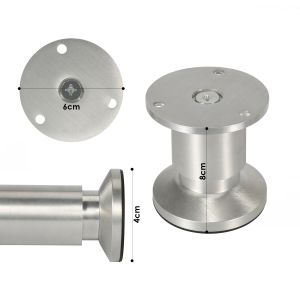 Lot de 8 Pieds de meubles r&eacute;glables pieds de support de meubles Aluminium adapt&eacute;s aux canap&eacute;s, lits, armoires 80mm - Neuf