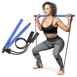 Kit De Barre De Pilates Portable Avec Bandes De R&eacute;sistance &iquest; B&acirc;ton D'entra&icirc;nement Complet &Agrave; Domicile Pour Tous Les Niveaux De Forme Physique - Neuf