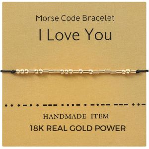 Kal-Cadeaux Pour Femmes Maman, Fille, Meilleure Amie - Fait &Agrave; Main Avec Placage En Or/Platine 18k, Bracelet En Cordon Perl&eacute; Ajustable, Avec Carte-Cadeau, Pour Anniversaire No&euml;l Action De Gr&acirc;ce - Neuf