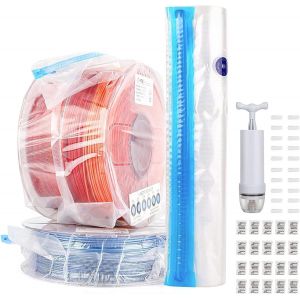 SJZG-Kit De Sacs Sous Vide R&eacute;utilisables Pour Imprimante 3D, 20 Sacs De Rangement Sous Vide, 20 D&eacute;shydratants, 25 Cartes D'Indicateur D'Humidit&eacute;, 20 Clips D'&Eacute;tanch&eacute;it&eacute; Et 1 Pompe &Agrave; Vide - Neuf