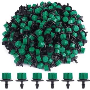 (Vert foncé)200pcs Goutteur Irrigation Réglable, 1/4'' Système Dirrigation Goutte à Goutte Micro Flow Drip Head Buses de Brouillard Dirrigation pour Jardins Potagers ou Massifs de Fleurs - Neuf
