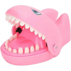 Jeu de dentiste crocodile mordant les dents de requin avec son, soulagement du stress, jeu interactif amusant pour les dents, rose - Neuf