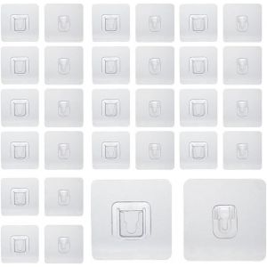 20 Pair Crochets Muraux Adh&eacute;sifs Double Face,Crochet Adh&eacute;sif Robuste Sans Couture,Sans Per&ccedil;age,Adapt&eacute; au Salon Chambre Cuisine Salle de Bain - Neuf