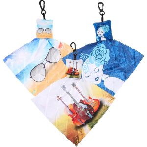 LETNERNY-3 Pièces Porte-Clés En Tissu À Lunettes Effacement D'Écran Chiffon De Nettoyage Pour Lunettes Essuie-Lunettes Outil De Nettoyage De Lunettes Lentille Chiffon D'Essuyage Lingettes - Neuf