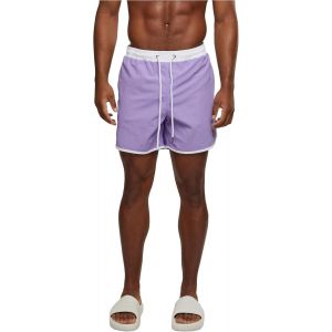 Men's Swim Trunks,Rounded Hem,Short Fit,2 Side Pockets,Tie Cord,Built-In Micro-Perforated Brief,Various Colours Available,Size Xs - 5xl.[U6] - Neuf