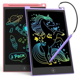 ERYI-Lot De 2 Tablettes D'Écriture Lcd - 25,4 Cm - Colorées - Pour Enfants De 3 À 6 Ans - Rose Et Violet - Neuf