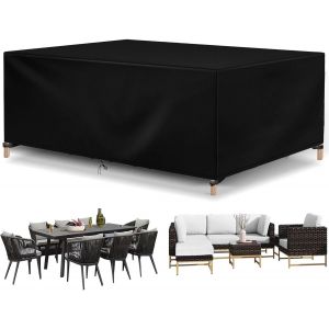 Letnerny-Housse Table De Jardin Housse Salon De Jardin Exterieur Rectangulaire Couverture De Protection Meubles ?Bache Salon De Jardin Imperm¿¿Able Anti-Uv Bache Table Exterieur 160x90x74cm - Neuf